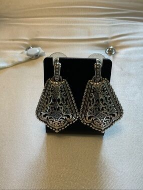 Brighton Silver-Tone Ornamental Drop Earrings